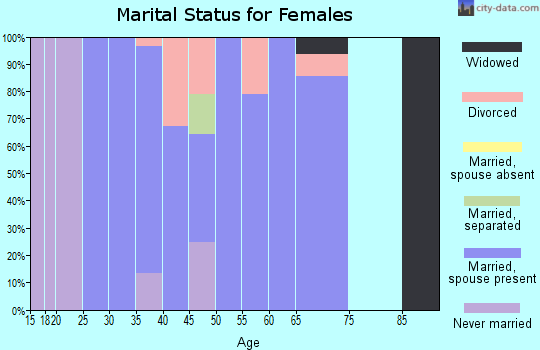 Zip code 48370 marital status for females