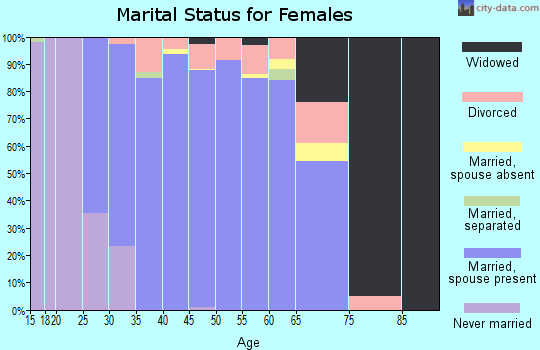 Zip code 48374 marital status for females