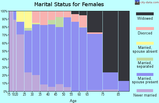Zip code 48421 marital status for females