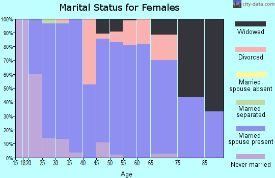Zip code 48464 marital status for females