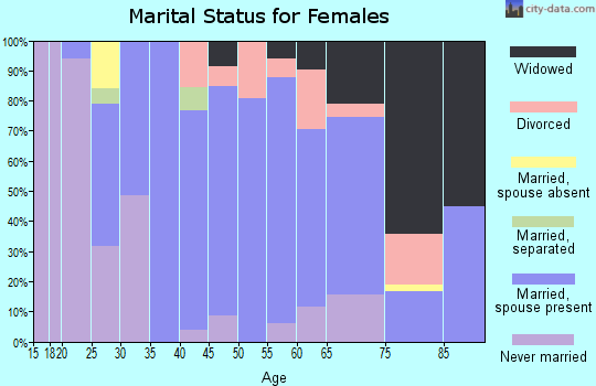 Zip code 48466 marital status for females