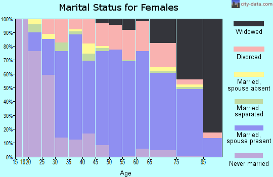 Zip code 48618 marital status for females