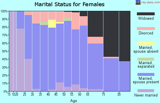Zip code 48623 marital status for females