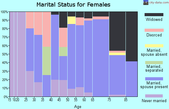 Zip code 48635 marital status for females