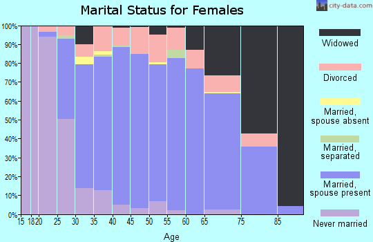 Zip code 48650 marital status for females