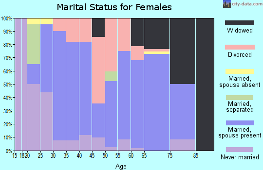 Zip code 48701 marital status for females