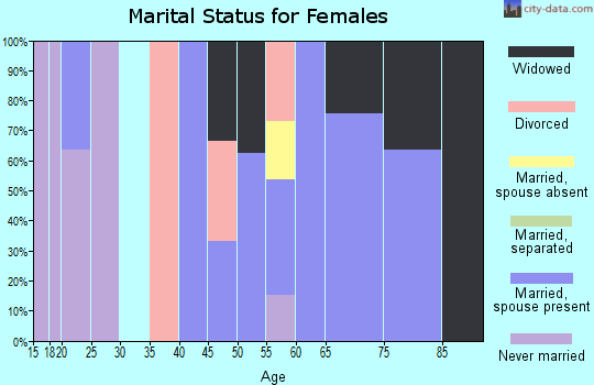 Zip code 48721 marital status for females