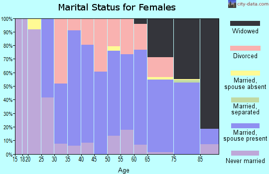 Zip code 48725 marital status for females
