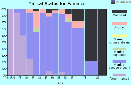 Zip code 48727 marital status for females