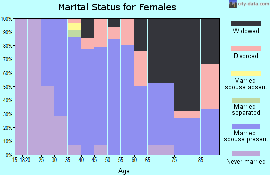 Zip code 48729 marital status for females