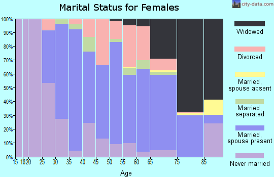 Zip code 48732 marital status for females