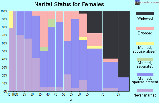 Zip code 48733 marital status for females