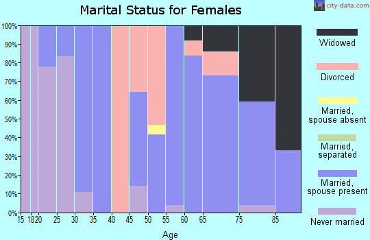 Zip code 48738 marital status for females