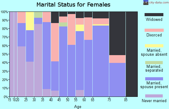 Zip code 48745 marital status for females