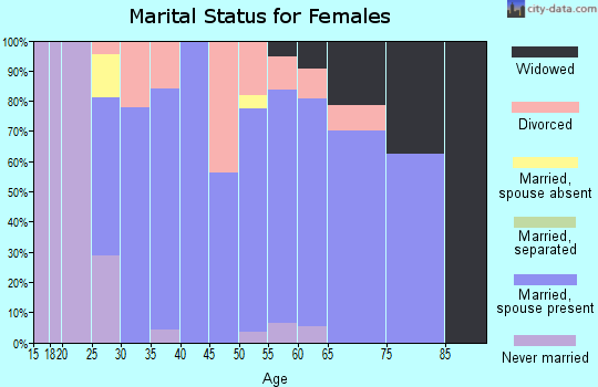 Zip code 48808 marital status for females