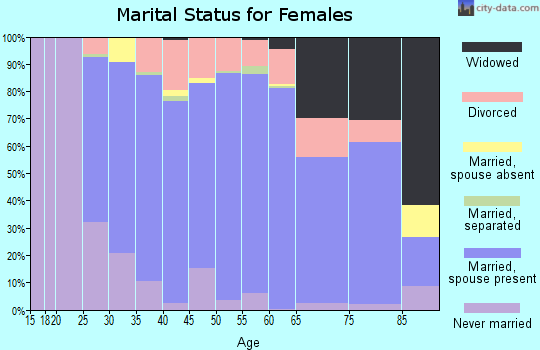Zip code 48820 marital status for females