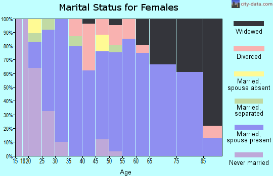 Zip code 48889 marital status for females