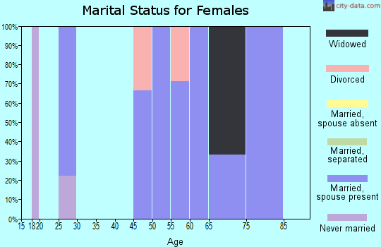 Zip code 49027 marital status for females