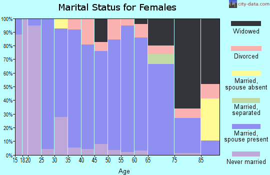 Zip code 49034 marital status for females