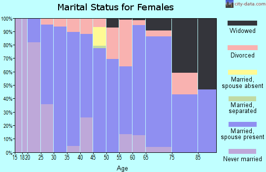 Zip code 49070 marital status for females