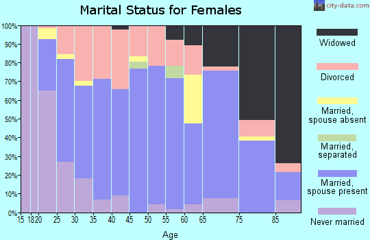 Zip code 49073 marital status for females