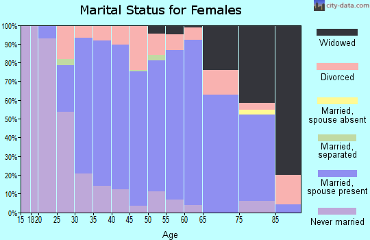 Zip code 49087 marital status for females