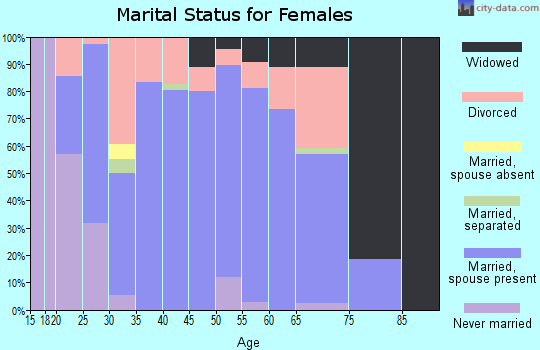 Zip code 49089 marital status for females