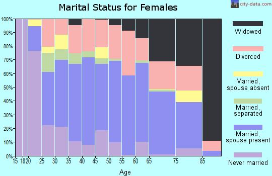 Zip code 49090 marital status for females