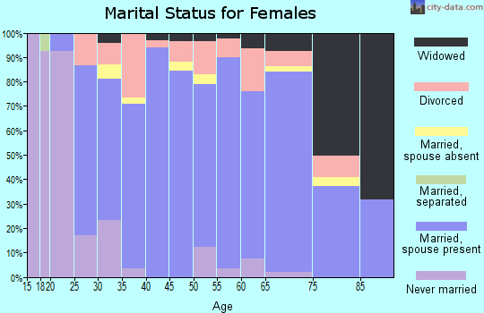 Zip code 49096 marital status for females