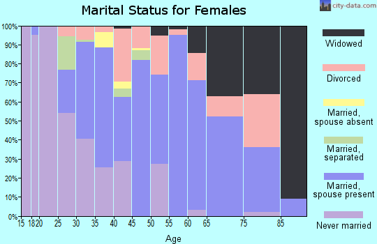 Zip code 49098 marital status for females