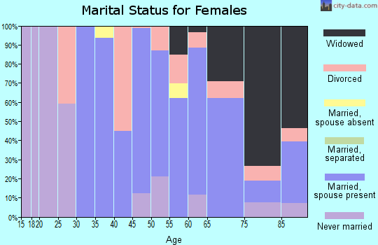 Zip code 49102 marital status for females