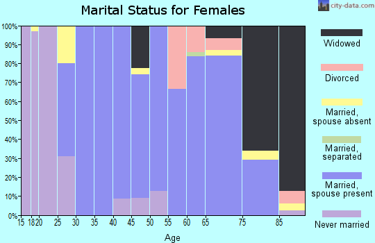 Zip code 49283 marital status for females