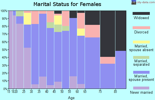 Zip code 49284 marital status for females