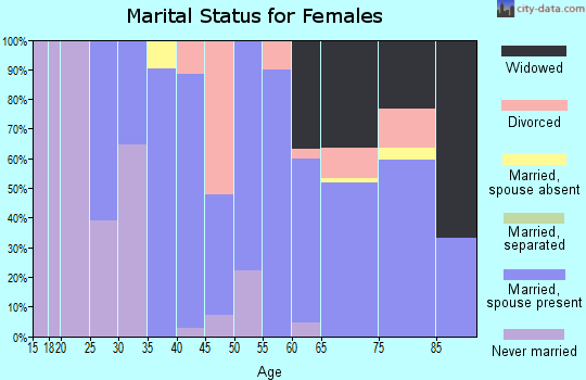 Zip code 49402 marital status for females