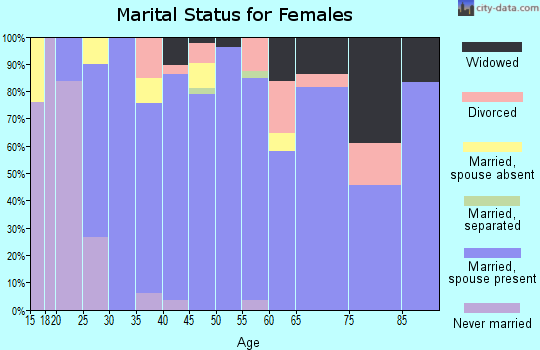 Zip code 49403 marital status for females