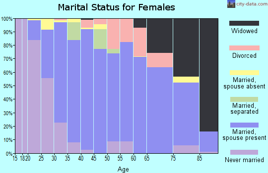 Zip code 49404 marital status for females