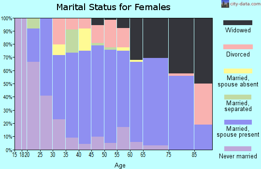 Zip code 49405 marital status for females
