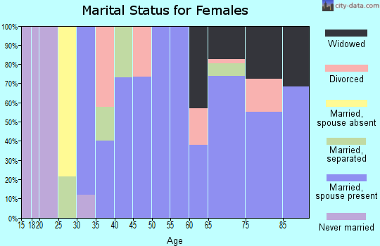 Zip code 49450 marital status for females