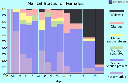 Zip code 49455 marital status for females