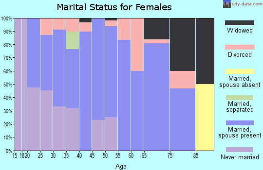Zip code 49705 marital status for females