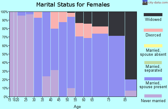 Zip code 49729 marital status for females
