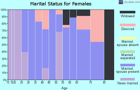 Zip code 49745 marital status for females