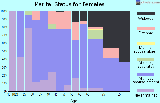 Zip code 49747 marital status for females