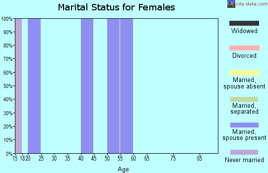 Zip code 49764 marital status for females