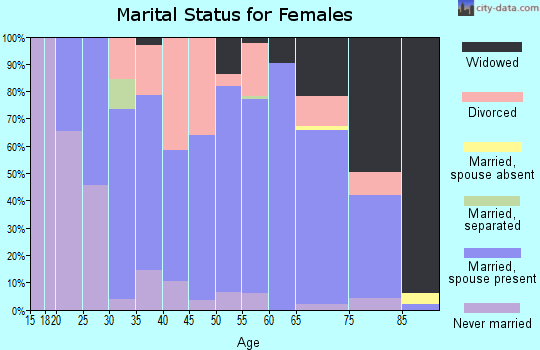 Zip code 49779 marital status for females