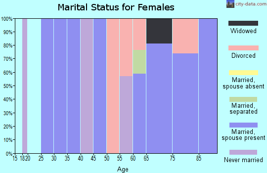 Zip code 49791 marital status for females