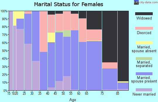 Zip code 49802 marital status for females