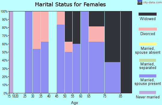 Zip code 49834 marital status for females