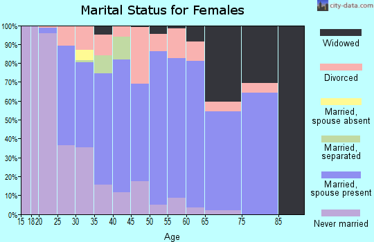 Zip code 49841 marital status for females
