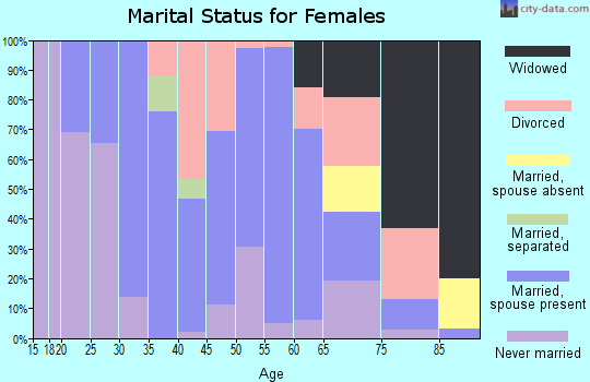 Zip code 49874 marital status for females
